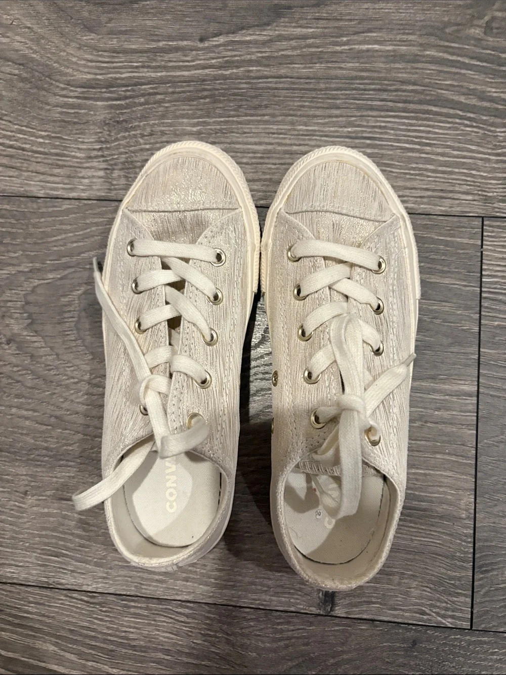 Converse Kids' Low Top Sneakers Cream & Gold